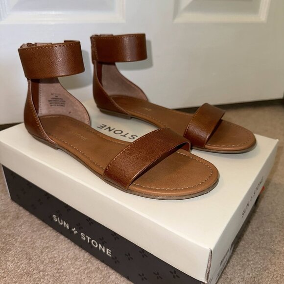 Sun Stone Brown Sandals Size 6 - Picture 1 of 2
